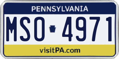 PA license plate MSO4971