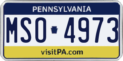 PA license plate MSO4973