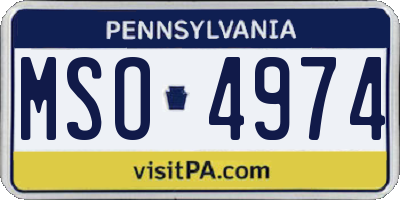 PA license plate MSO4974
