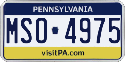 PA license plate MSO4975
