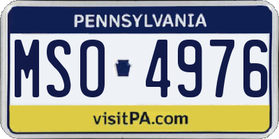 PA license plate MSO4976