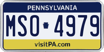 PA license plate MSO4979