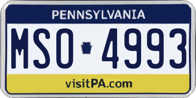 PA license plate MSO4993
