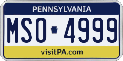 PA license plate MSO4999