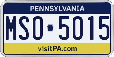 PA license plate MSO5015