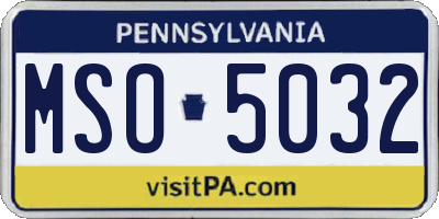 PA license plate MSO5032