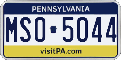 PA license plate MSO5044