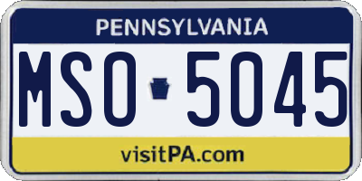 PA license plate MSO5045