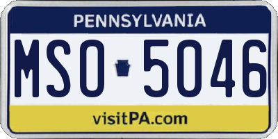 PA license plate MSO5046