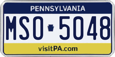 PA license plate MSO5048