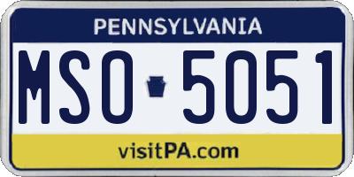 PA license plate MSO5051