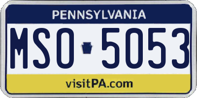 PA license plate MSO5053