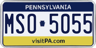 PA license plate MSO5055
