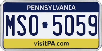 PA license plate MSO5059