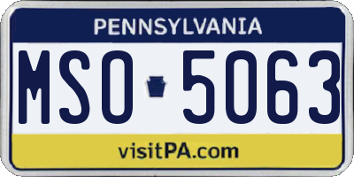 PA license plate MSO5063