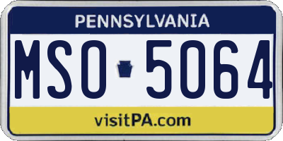 PA license plate MSO5064
