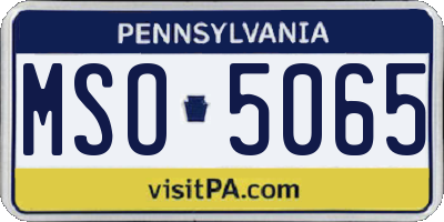 PA license plate MSO5065