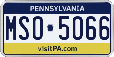 PA license plate MSO5066