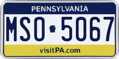 PA license plate MSO5067
