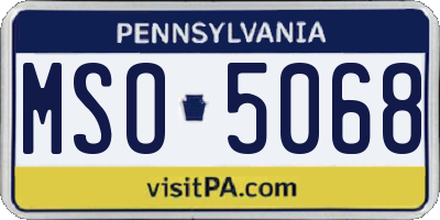 PA license plate MSO5068
