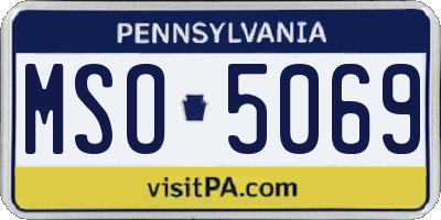 PA license plate MSO5069