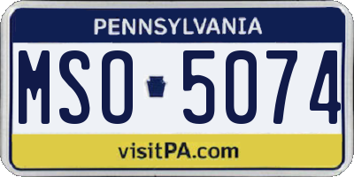 PA license plate MSO5074