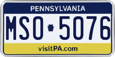 PA license plate MSO5076