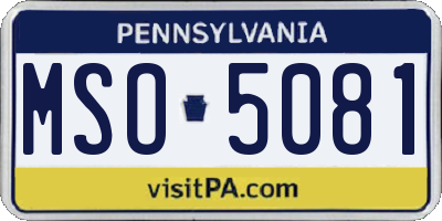 PA license plate MSO5081