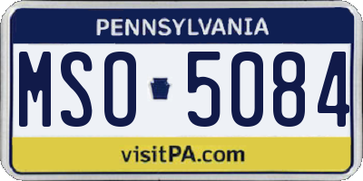 PA license plate MSO5084