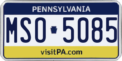 PA license plate MSO5085