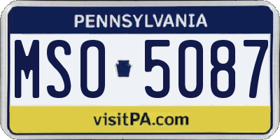 PA license plate MSO5087