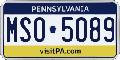 PA license plate MSO5089
