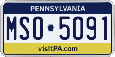 PA license plate MSO5091