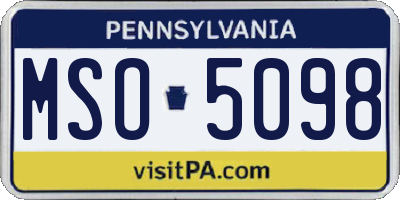 PA license plate MSO5098