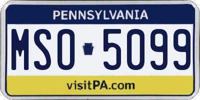 PA license plate MSO5099
