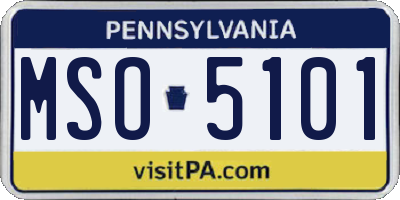 PA license plate MSO5101