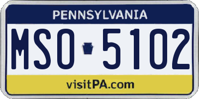PA license plate MSO5102