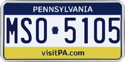 PA license plate MSO5105