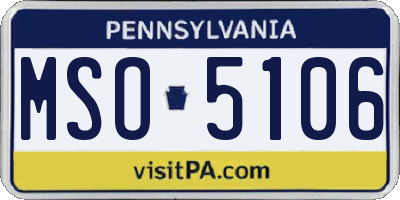 PA license plate MSO5106