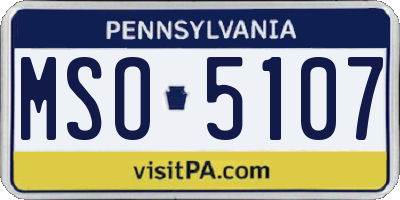 PA license plate MSO5107