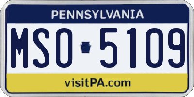 PA license plate MSO5109