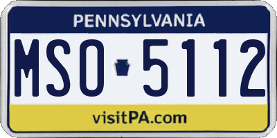 PA license plate MSO5112