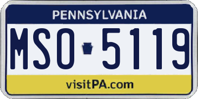 PA license plate MSO5119