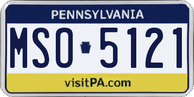 PA license plate MSO5121