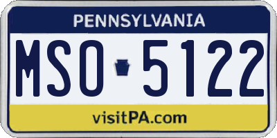 PA license plate MSO5122