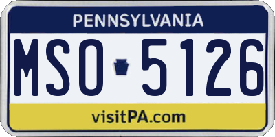 PA license plate MSO5126