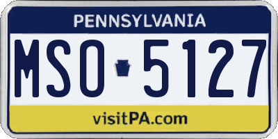 PA license plate MSO5127