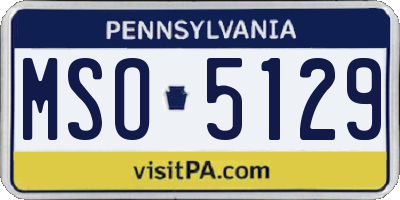 PA license plate MSO5129