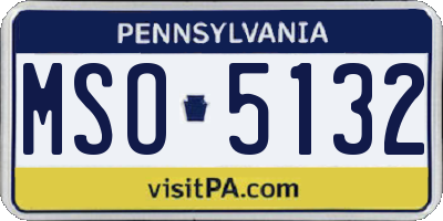 PA license plate MSO5132