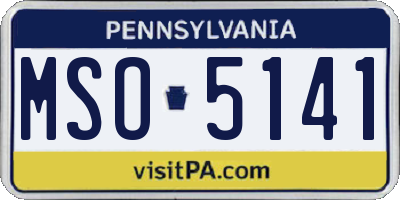 PA license plate MSO5141